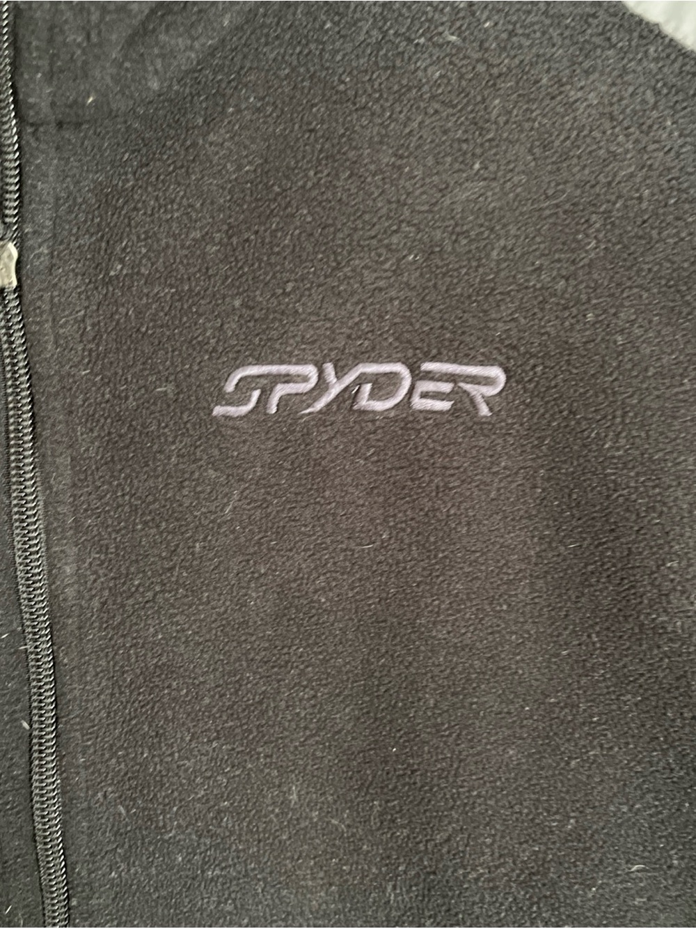 Spyder Soft Shell Fleece Vest Black Gray Zip Front Pockets Logo Men’s Medium - Picture 2 of 8